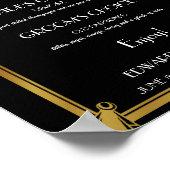 Art Deco signature drinks bar trouwposter Poster (Hoek)