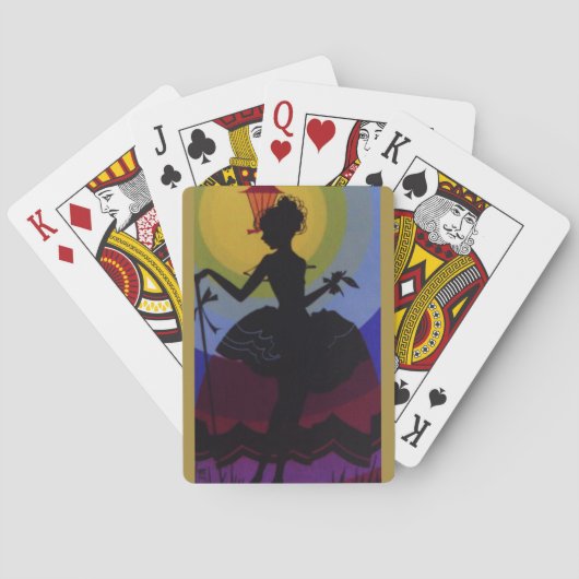 Art Deco Silhouet Pokerkaarten (Achterkant)