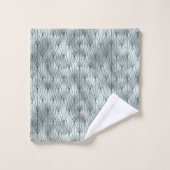 Art Deco Silver Blauwgroen grafische kaart Bad Handdoek (Wasdoekje)