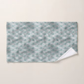 Art Deco Silver Blauwgroen grafische kaart Bad Handdoek (Handdoek)