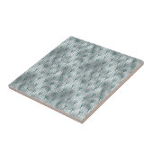 Art Deco Silver Blauwgroen grafische kaart Tegeltje (Zijkant)