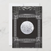 Art Deco Silver en Black NYE Gatsby Style Kaart (Achterkant)