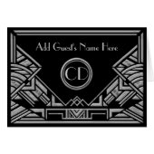 Art Deco Silver Gray Weddenschappen (Voorkant Horizontaal)