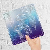 Art Deco Silver Jellyfish Ocean Gradient Design Tegeltje