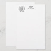  Art Deco Silver Plume Arabesque Briefpapier (Voorkant / Achterkant)