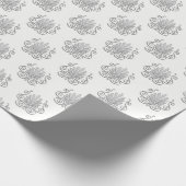  Art Deco Silver Plume Arabesque Cadeaupapier (Hoek)