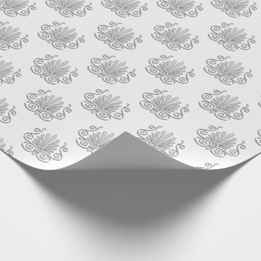 Art Deco Silver Plume Arabesque Cadeaupapier (Hoek)