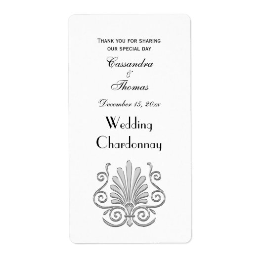 Art Deco Silver Plume Arabesque Etiket (Voorkant)