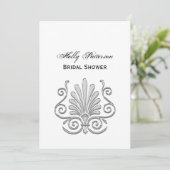 Art Deco Silver Plume Arabesque Kaart (Staand voorkant)