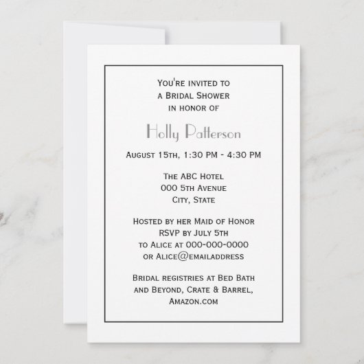  Art Deco Silver Plume Arabesque Kaart (Achterkant)