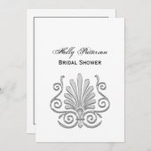 Art Deco Silver Plume Arabesque Kaart (Voorkant / Achterkant)