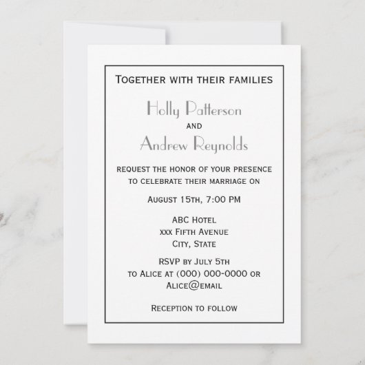 Art Deco Silver Plume Arabesque Kaart (Achterkant)