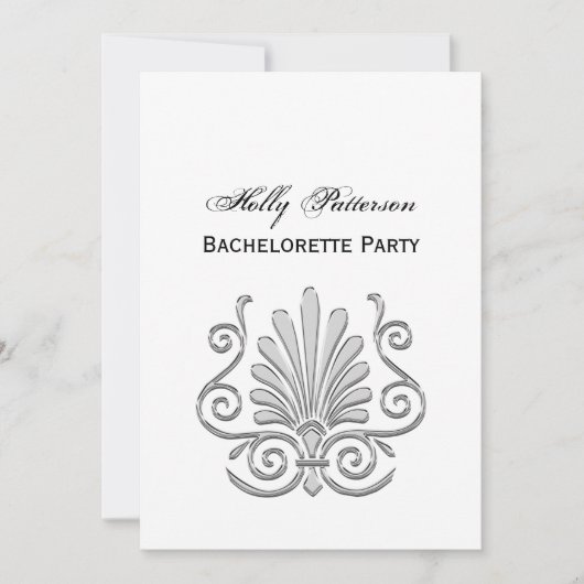  Art Deco Silver Plume Arabesque Kaart (Voorkant)