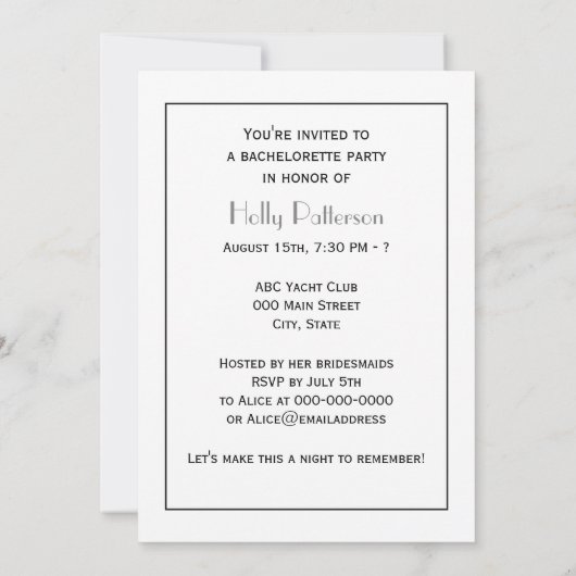 Art Deco Silver Plume Arabesque Kaart (Achterkant)