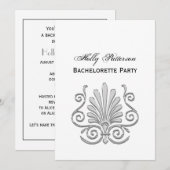  Art Deco Silver Plume Arabesque Kaart (Voorkant / Achterkant)