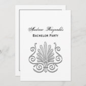 Art Deco Silver Plume Arabesque Kaart (Voorkant / Achterkant)