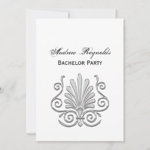  Art Deco Silver Plume Arabesque Kaart