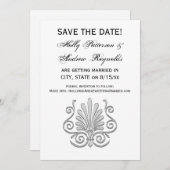 Art Deco Silver Plume Arabesque Kaart (Voorkant / Achterkant)