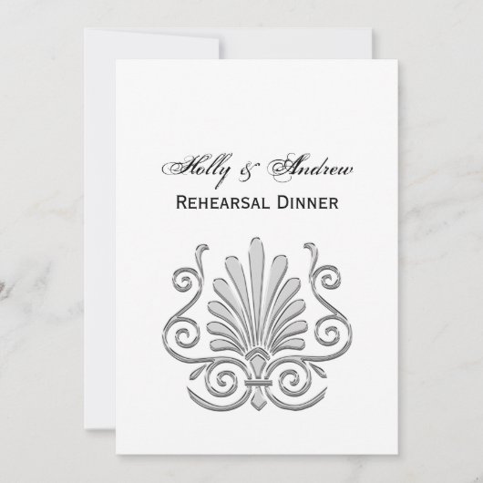  Art Deco Silver Plume Arabesque Kaart (Voorkant)