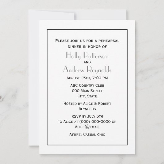 Art Deco Silver Plume Arabesque Kaart (Achterkant)