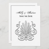 Art Deco Silver Plume Arabesque Kaart (Voorkant / Achterkant)