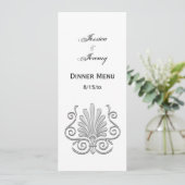 Art Deco Silver Plume Arabesque Kaart (Staand voorkant)