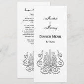 Art Deco Silver Plume Arabesque Kaart (Voorkant / Achterkant)