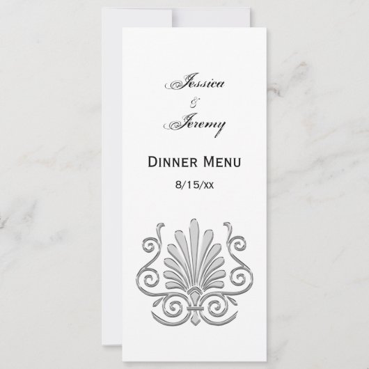 Art Deco Silver Plume Arabesque Kaart (Voorkant)