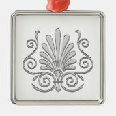  Art Deco Silver Plume Arabesque Metalen Ornament (Voorkant)