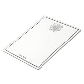 Art Deco Silver Plume Arabesque Notitieblok (Schuin)