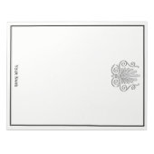 Art Deco Silver Plume Arabesque Notitieblok (Voorkant)