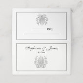  Art Deco Silver Plume Arabesque Plaatskaartje (Buitenkant ongevouwen)