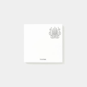 Art Deco Silver Plume Arabesque Post-it® Notes