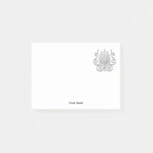  Art Deco Silver Plume Arabesque Post-it® Notes