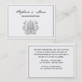  Art Deco Silver Plume Arabesque Visitekaartje (Voorkant / Achterkant)