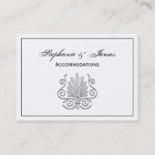  Art Deco Silver Plume Arabesque Visitekaartje (Voorkant)