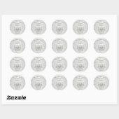  Art Deco Silver Plume R Envelope-zegels Ronde Sticker (Vel)