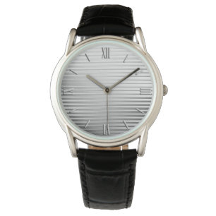 Art Deco Silver Satin Stripes Horloge