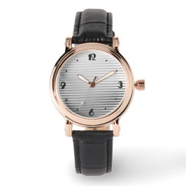 Art Deco Silver Satin Stripes Horloge