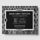 Art Deco Silver Wedding Jubileum Great Gatsby Gastenboek (Achterkant)