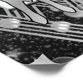 Art Deco Silver Wedding Jubileum Party Welkom Poster (Hoek)