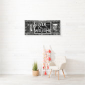 Art Deco Silver Wedding Jubileum welkomstfoto Spandoek (Insitu)