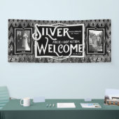 Art Deco Silver Wedding Jubileum welkomstfoto Spandoek (Beurs)