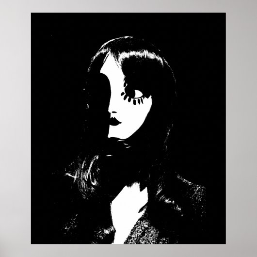 Art Deco - Sin City Style Woman - Zwart-wit Poster (Voorkant)