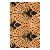 Art Deco Sinaasappel Classic Pauw Pattern Mini Klembord (Achterkant)