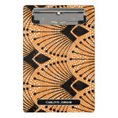 Art Deco Sinaasappel Classic Pauw Pattern Mini Klembord (Voorkant)