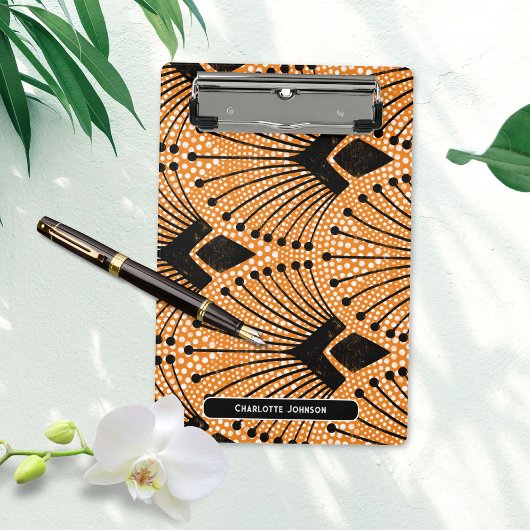 Art Deco Sinaasappel Classic Pauw Pattern Mini Klembord