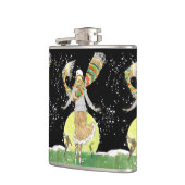 Art Deco Skater Girl in de sneeuw Heupfles (Links)