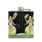 Art Deco Skater Girl in de sneeuw Heupfles (Achterkant)