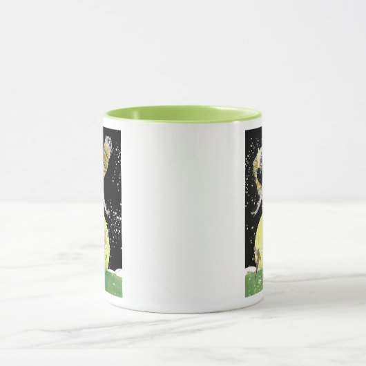 Art Deco Skater Girl in de sneeuw Mok (Midden)